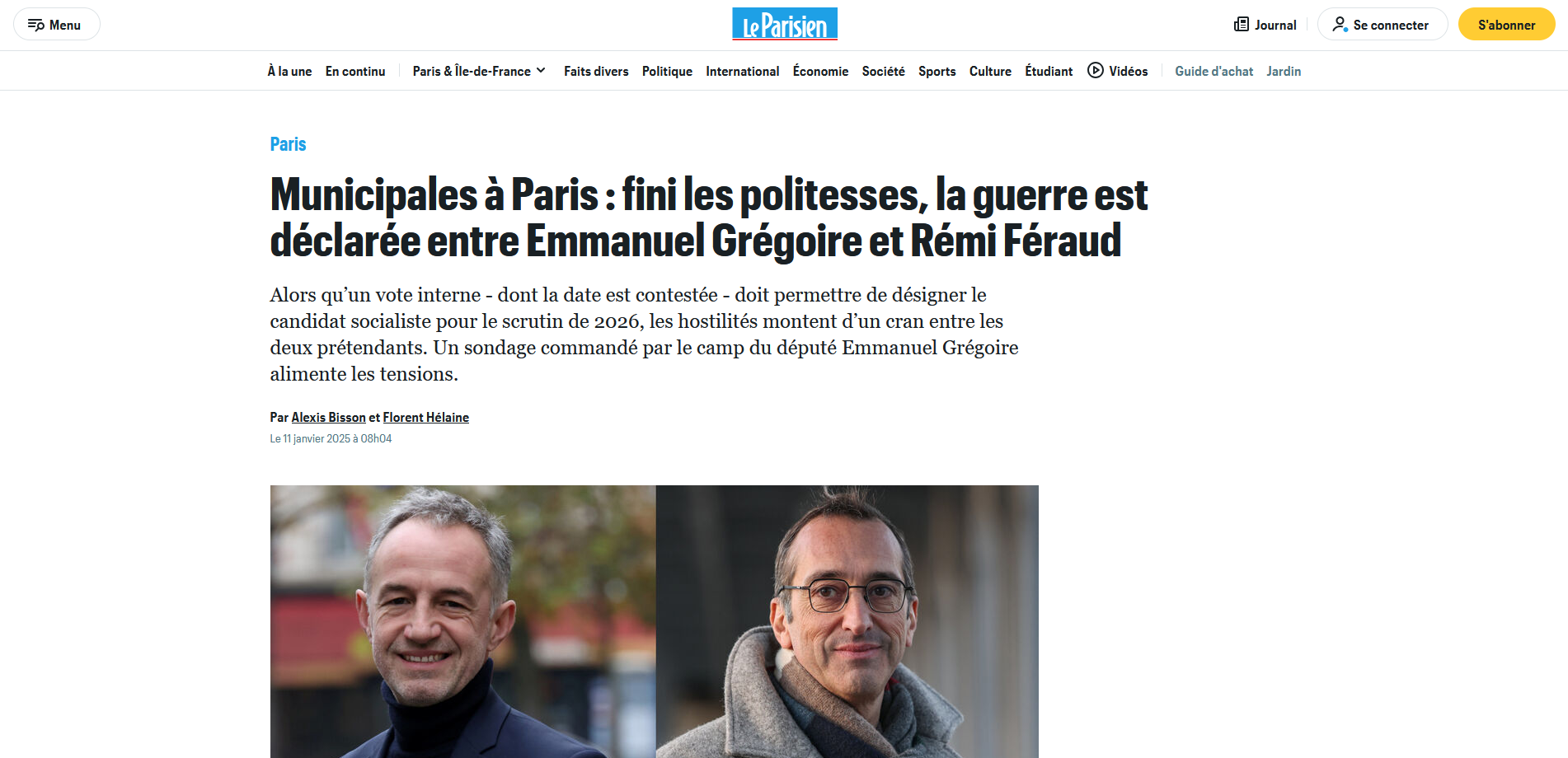 Sondage municipale à paris