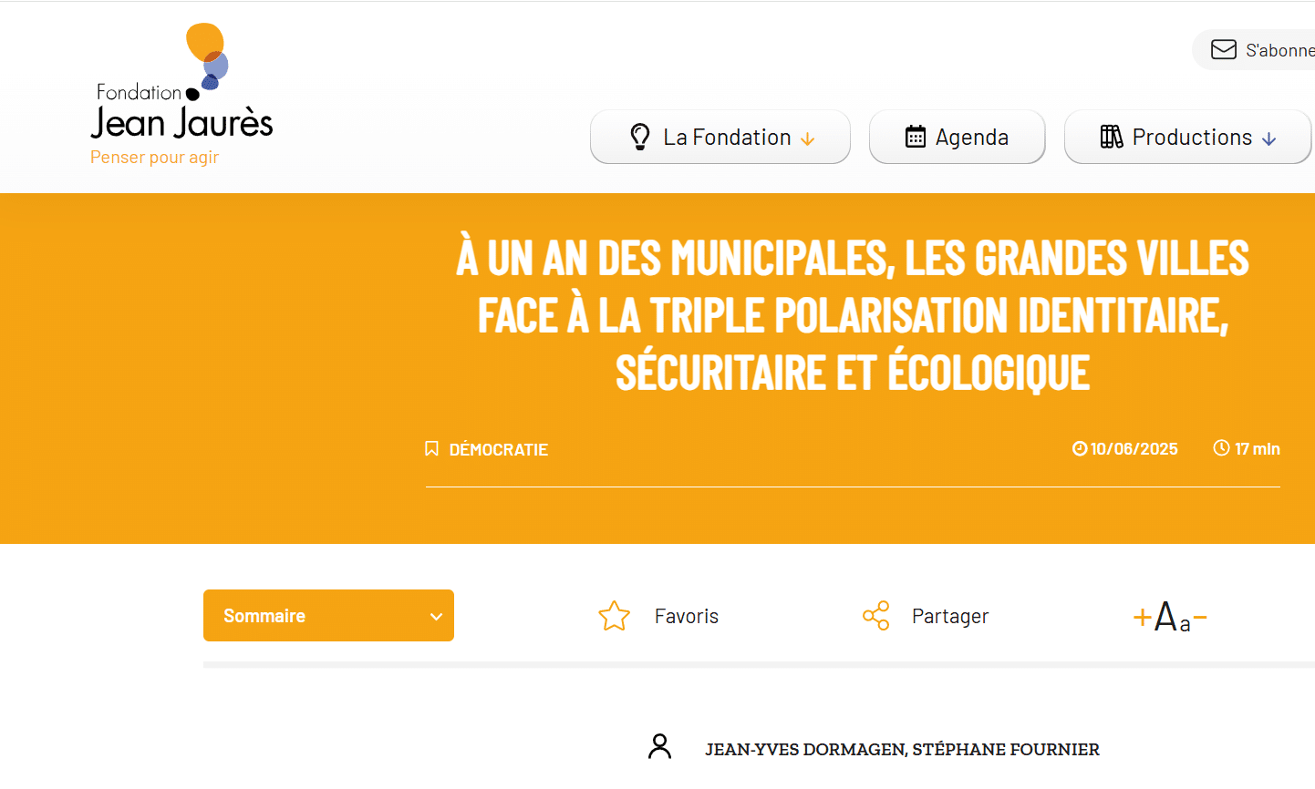Note Fondation Jean Jaurès Cluster 17