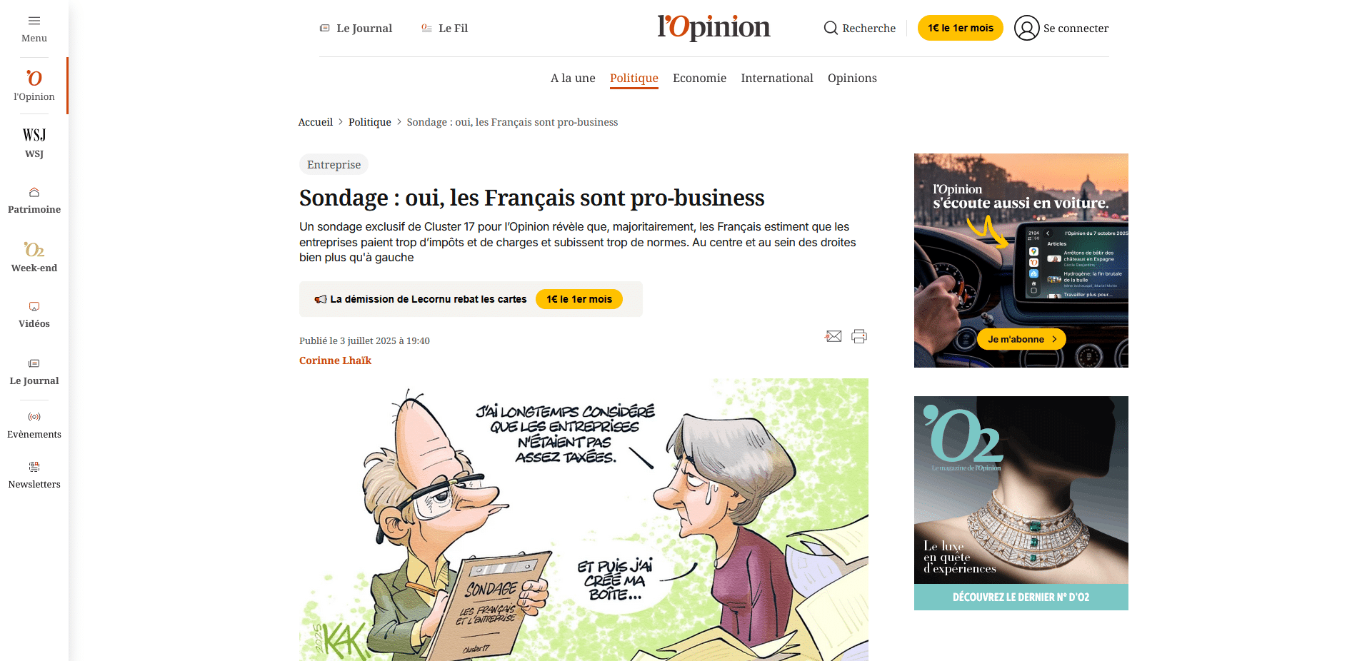 Opinion français pro business