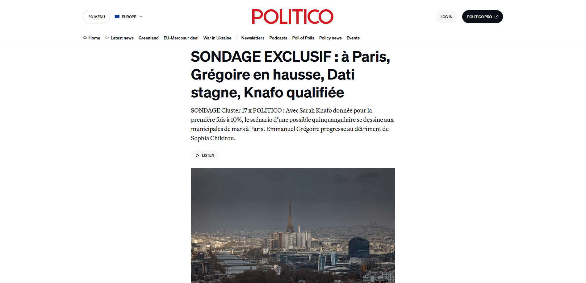 sondage municipal paris Sondage municipal paris